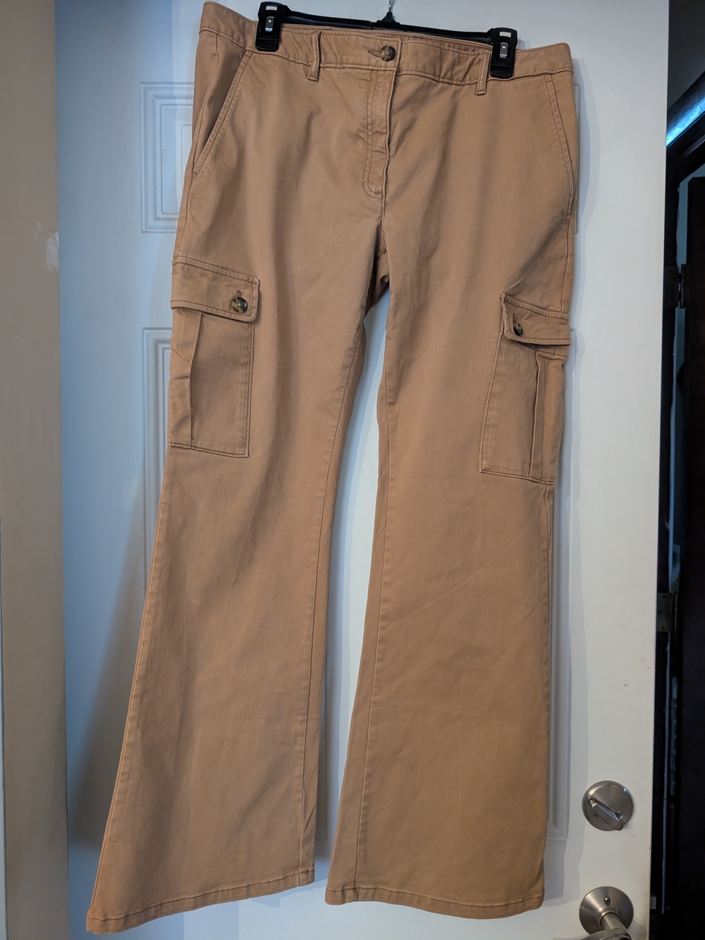 Banana Republic Factory Tan Flare Cargo Pants Size 12